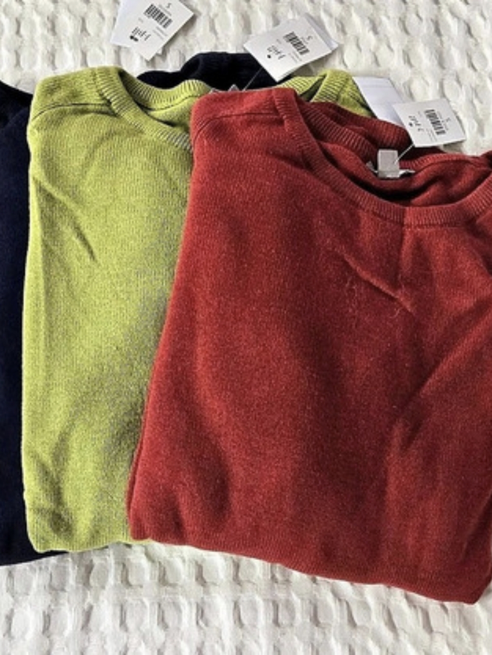 (3)J. Jill Side Button Pullover Sweater Size Small Red-green-navy